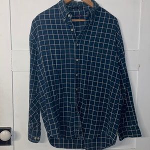 Vintage Gant Blue Flannel Button Down Shirt Heavy Warm Shirt